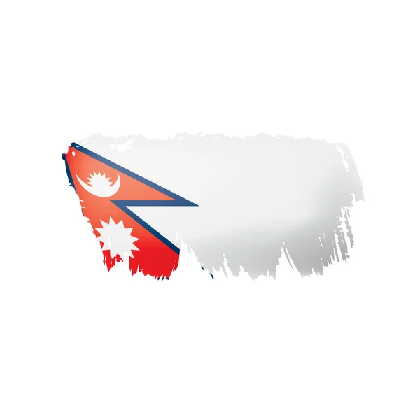 Nepal bandiera, illustrazione vettoriale su sfondo bianco . — Vettoriale Stock