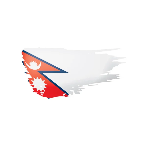 Flaga Nepalu, wektor ilustracja na białym tle. — Wektor stockowy