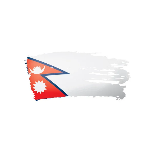Nepal bandiera, illustrazione vettoriale su sfondo bianco . — Vettoriale Stock