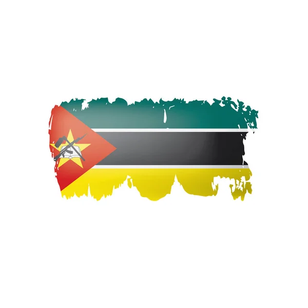Флаг Мозамбика, векторная иллюстрация на белом фоне — стоковый вектор