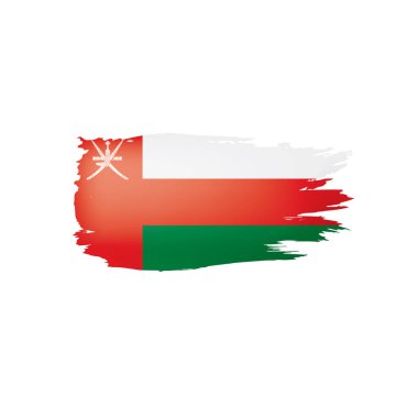 Umman bayrağı, beyaz bir arka plan üzerinde vektör çizim.