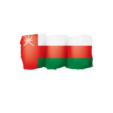 Umman bayrağı, beyaz bir arka plan üzerinde vektör çizim.