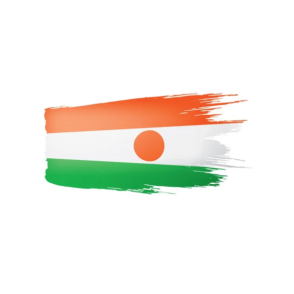 Niger zászló, egy fehér háttér vektor illusztráció. — Stock Vector