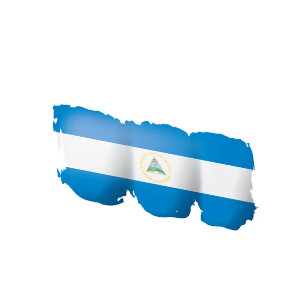 Vlag van Nicaragua, vectorillustratie op een witte achtergrond. — Stockvector