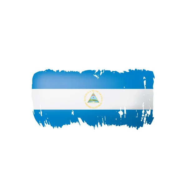 Σημαία Της Νικαράγουα Εικονογράφηση Διάνυσμα Λευκό Φόντο — Διανυσματικό Αρχείο