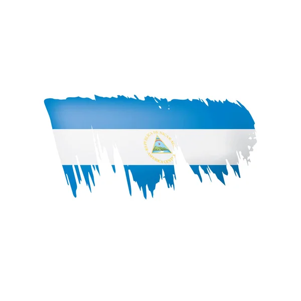 Bandera de Nicaragua, ilustración vectorial sobre fondo blanco . — Vector de stock