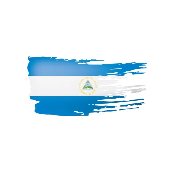 Σημαία της Νικαράγουα, εικονογράφηση διάνυσμα σε λευκό φόντο. — Διανυσματικό Αρχείο
