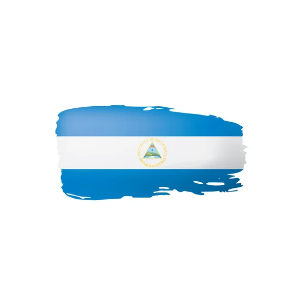 Nicaragua zászló, egy fehér háttér vektor illusztráció. — Stock Vector