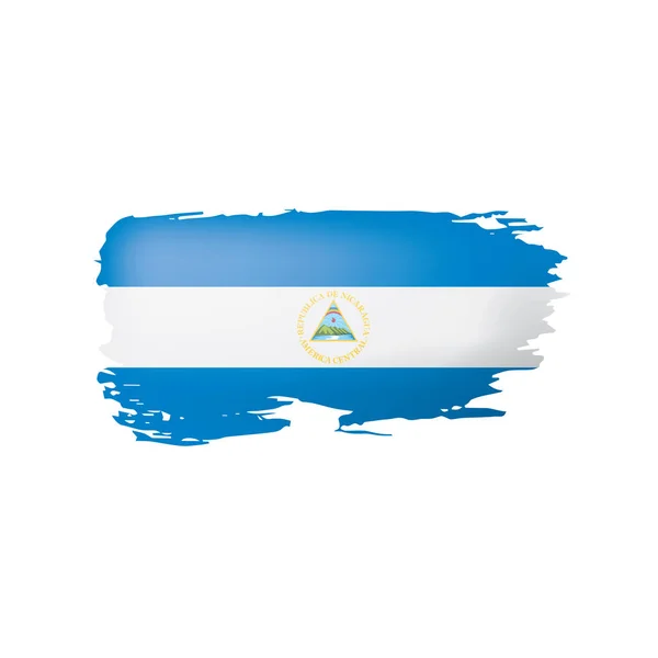 Nicaragua flag, vector illustration on a white background. — Stock Vector