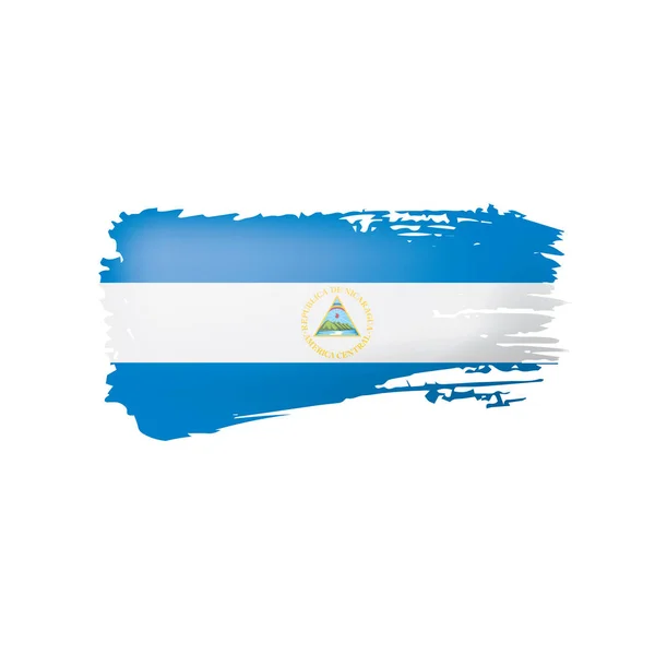 Bandera de Nicaragua, ilustración vectorial sobre fondo blanco . — Archivo Imágenes Vectoriales