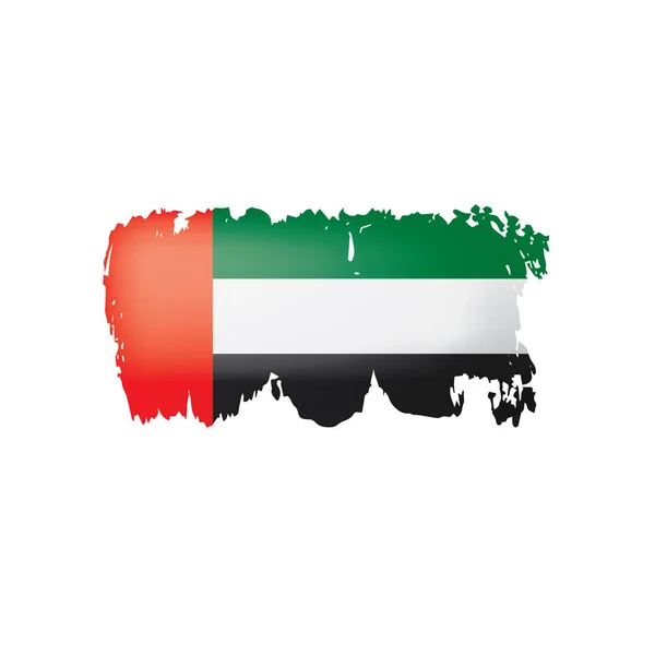 Bandera Los Emiratos Árabes Unidos Ilustración Vectorial Sobre Fondo Blanco — Vector de stock