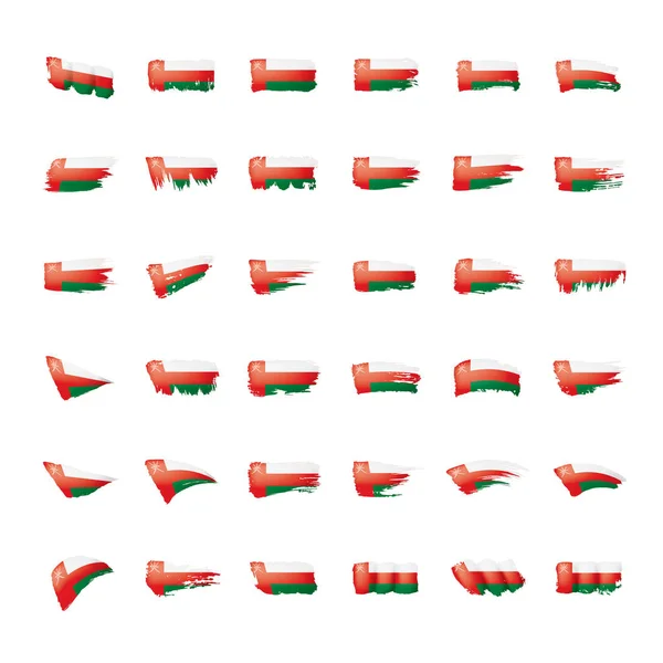 Omanische Flagge, Vektorillustration auf weißem Hintergrund. — Stockvektor