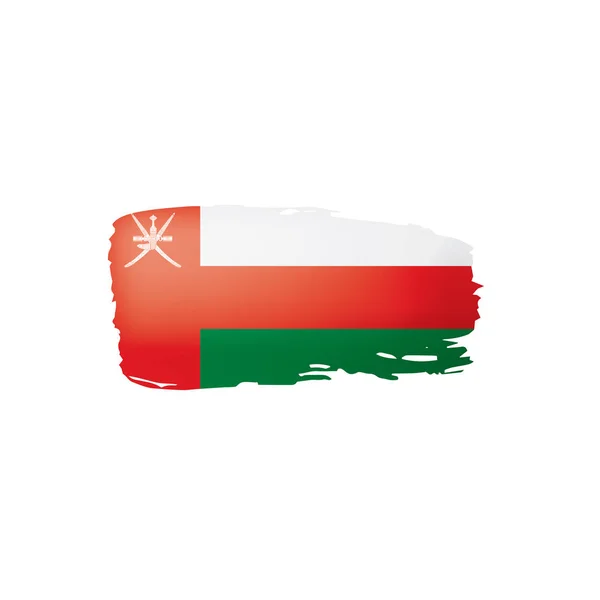 Omanische Flagge, Vektorillustration auf weißem Hintergrund. — Stockvektor