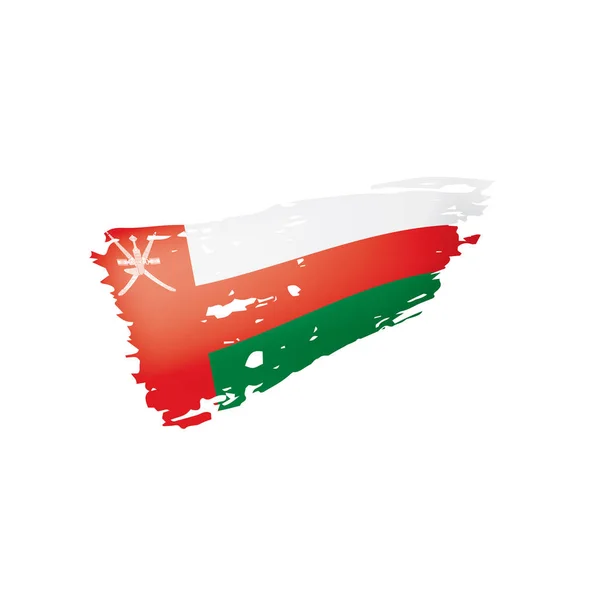 Bandiera dell'Oman, illustrazione vettoriale su sfondo bianco . — Vettoriale Stock