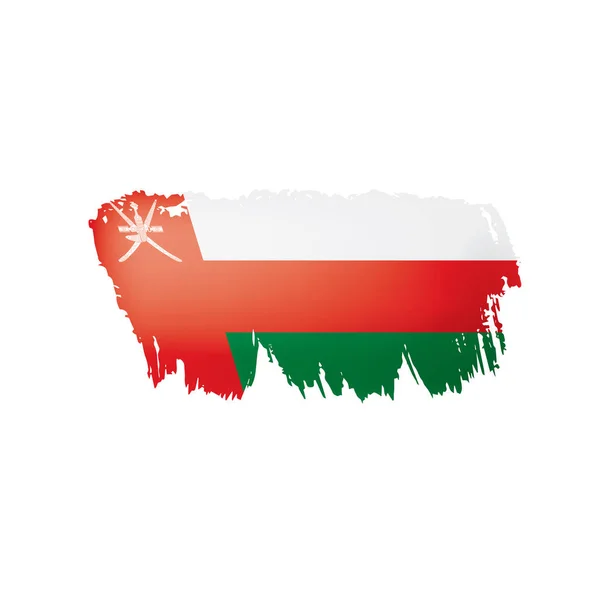 Bandera de Omán, ilustración vectorial sobre fondo blanco . — Archivo Imágenes Vectoriales
