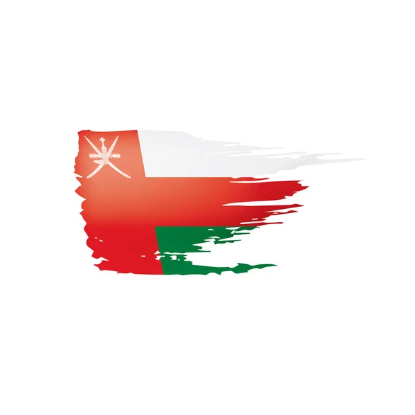 Bandeira de Omã, ilustração vetorial sobre um fundo branco . — Vetor de Stock