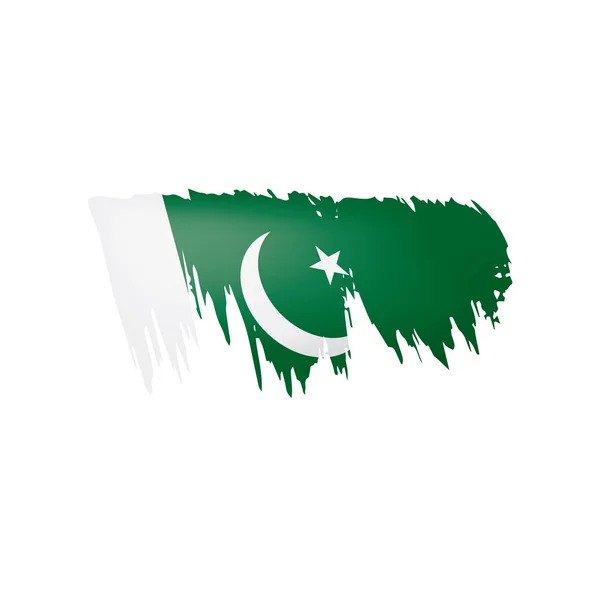 Pakistan flagga, vektor illustration på en vit bakgrund. — Stock vektor