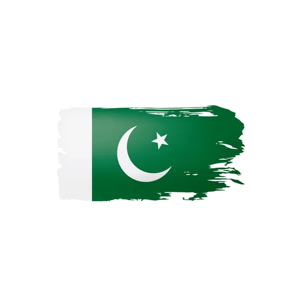 Bandera de Pakistán, ilustración vectorial sobre fondo blanco . — Vector de stock
