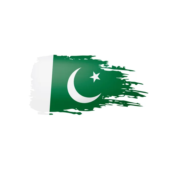 Pakistánská vlajka, vektorová ilustrace na bílém pozadí. — Stockový vektor