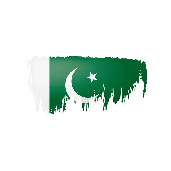 Bandiera Pakistan, illustrazione vettoriale su sfondo bianco . — Vettoriale Stock