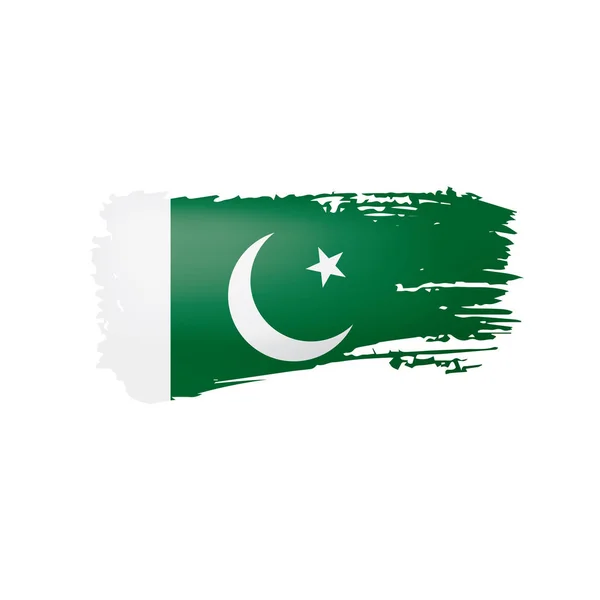 Pakistan flagga, vektor illustration på en vit bakgrund. — Stock vektor