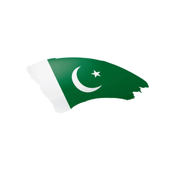 Pakistan flagga, vektor illustration på en vit bakgrund. — Stock vektor