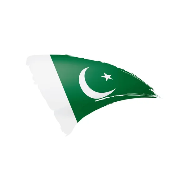 Pakistan flagga, vektor illustration på en vit bakgrund. — Stock vektor