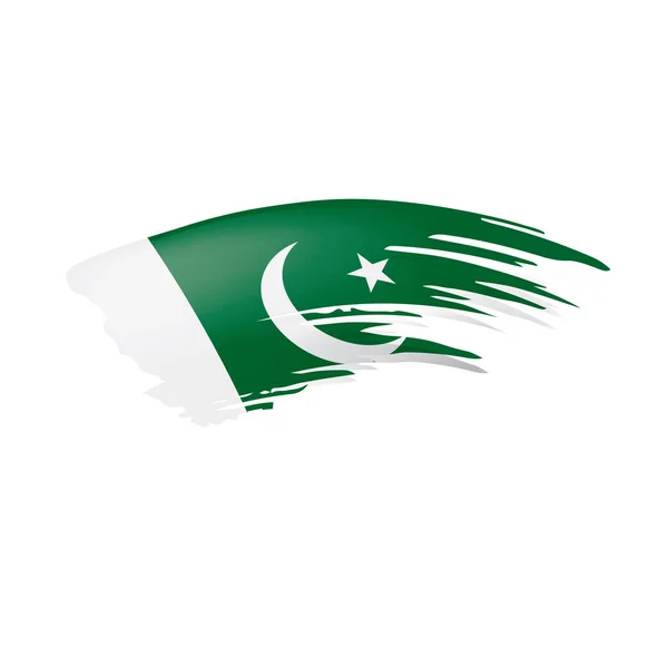 Pakistan vlag, vector illustratie op een witte achtergrond. — Stockvector