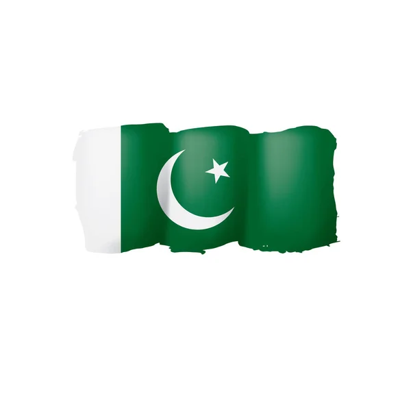 Pakistánská vlajka, vektorová ilustrace na bílém pozadí. — Stockový vektor