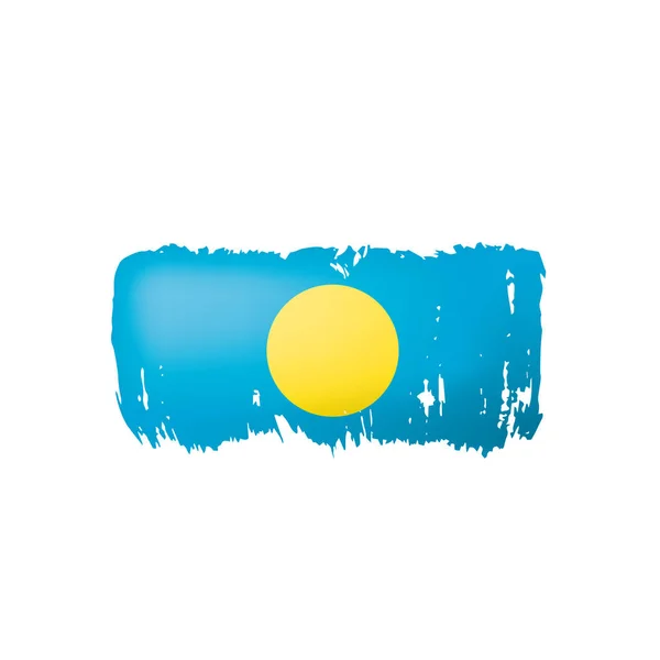 Bandeira de Palau, ilustração vetorial sobre um fundo branco . — Vetor de Stock