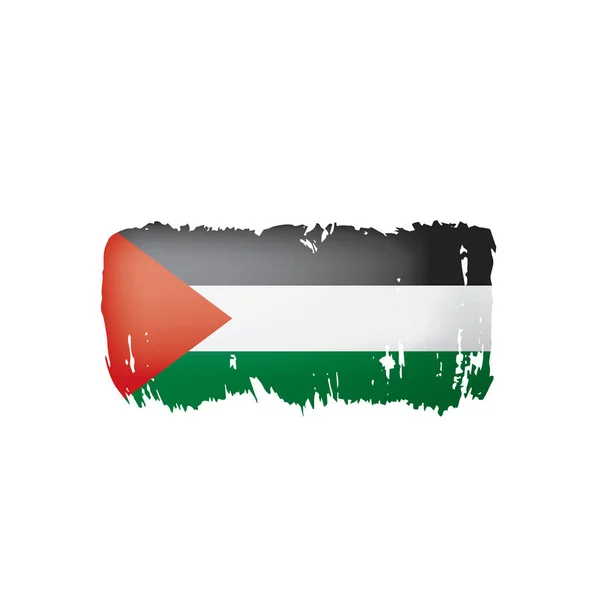 Bendera Palestina, ilustrasi vektor pada latar belakang putih. - Stok Vektor
