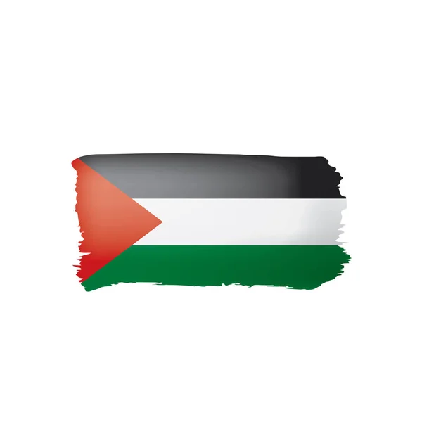 Bendera Palestina, ilustrasi vektor pada latar belakang putih. - Stok Vektor