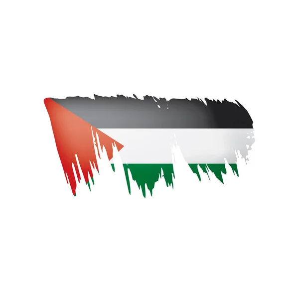 Bendera Palestina, ilustrasi vektor pada latar belakang putih. - Stok Vektor