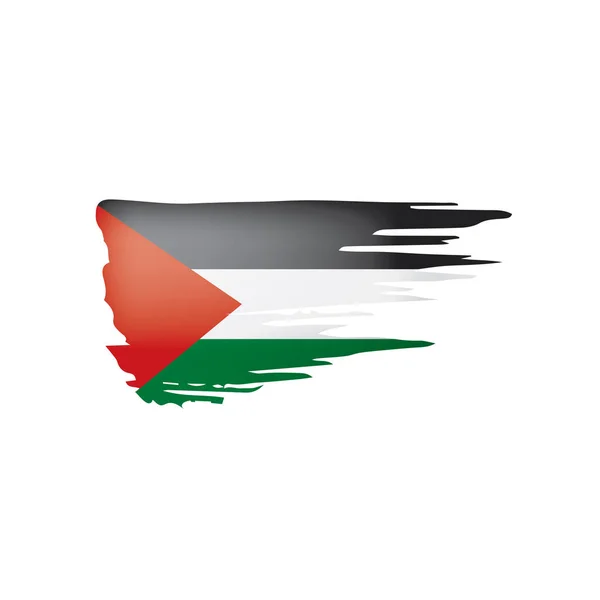 Bendera Palestina, ilustrasi vektor pada latar belakang putih. - Stok Vektor