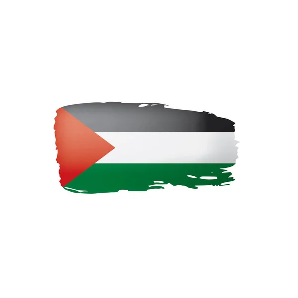 Bendera Palestina, ilustrasi vektor pada latar belakang putih. - Stok Vektor