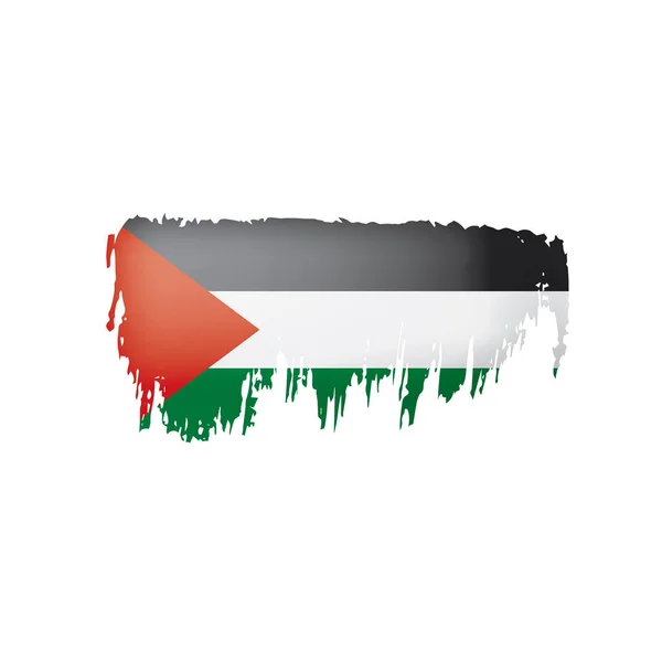 Bendera Palestina, ilustrasi vektor pada latar belakang putih. - Stok Vektor