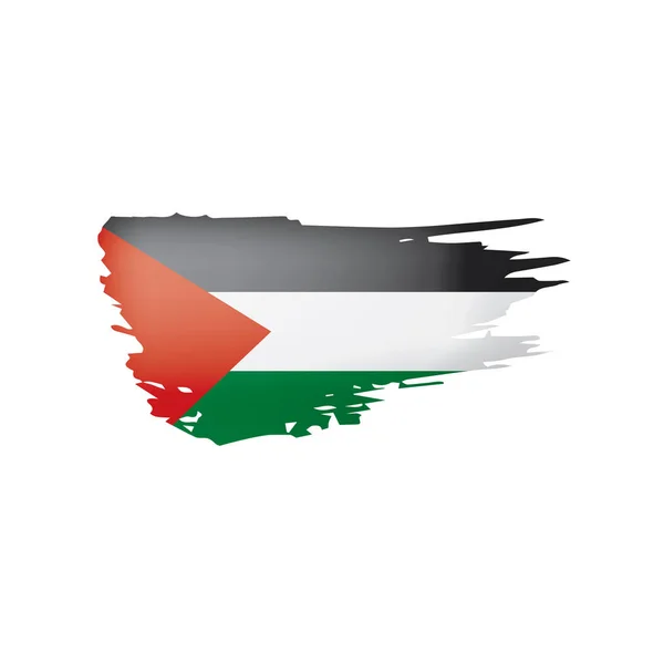 Bendera Palestina, ilustrasi vektor pada latar belakang putih. - Stok Vektor