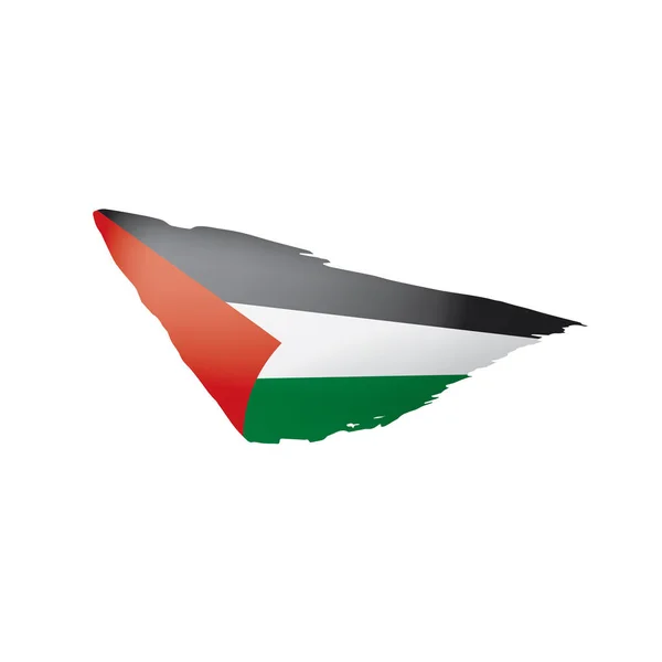 팔레스타인 국기, 흰 배경 위의 벡터 삽화. — 스톡 벡터