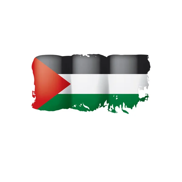 Bendera Palestina, ilustrasi vektor pada latar belakang putih. - Stok Vektor