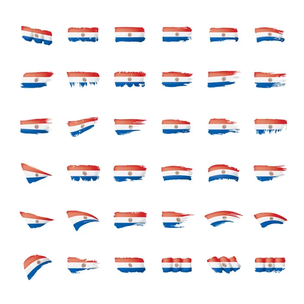 Bandera de Paraguay, ilustración vectorial sobre fondo blanco . — Vector de stock