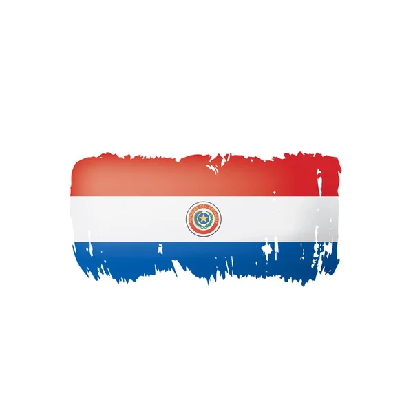 Drapeau Paraguay Illustration Vectorielle Sur Fond Blanc — Image vectorielle