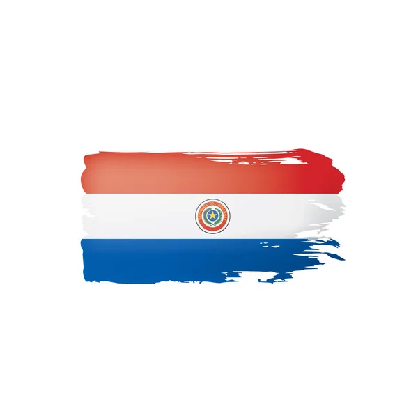 Flagge Paraguays, Vektorabbildung auf weißem Hintergrund. — Stockvektor