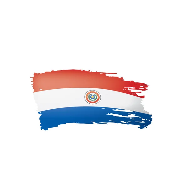巴拉圭旗子, 矢量例证在白色背景. — 图库矢量图片