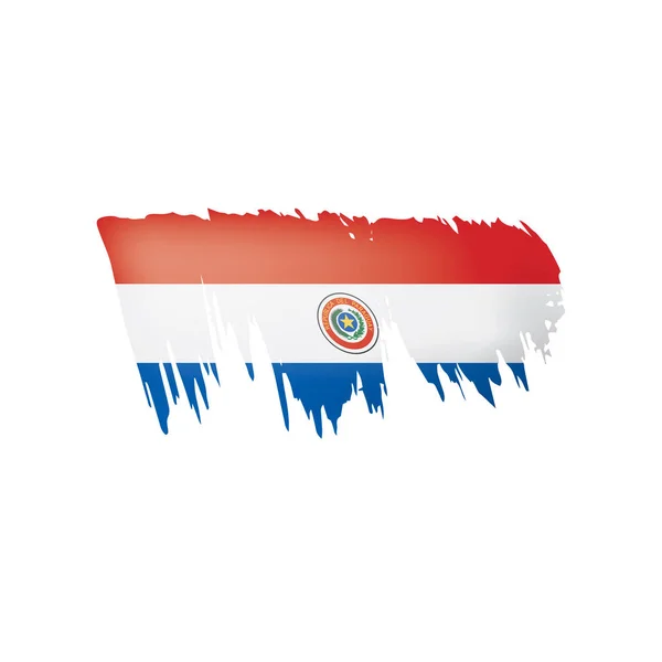 Paraguay flagga, vektorillustration på vit bakgrund. — Stock vektor