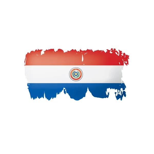 Vlag van Paraguay, vectorillustratie op een witte achtergrond. — Stockvector