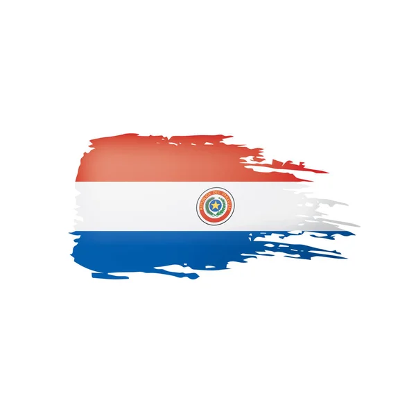 巴拉圭旗子, 矢量例证在白色背景. — 图库矢量图片