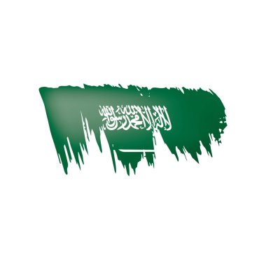 Suudi Arabistan bayrağı, beyaz bir arka plan üzerinde vektör çizim.