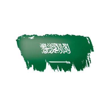 Suudi Arabistan bayrağı, beyaz bir arka plan üzerinde vektör çizim.