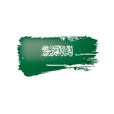 Suudi Arabistan bayrağı, beyaz bir arka plan üzerinde vektör çizim.