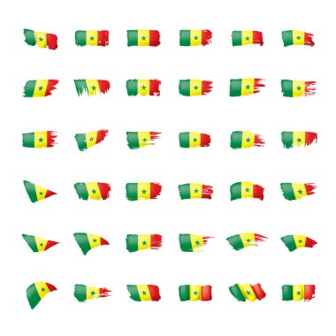 Senegal bayrağı, beyaz arkaplanda vektör çizimi.